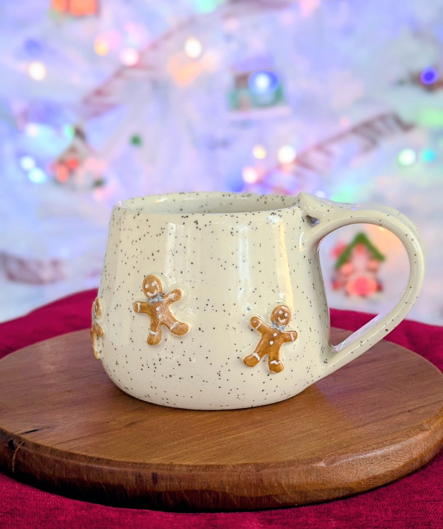 Gingerbread Mug with Blue Bowties - 8oz (Only One Available)