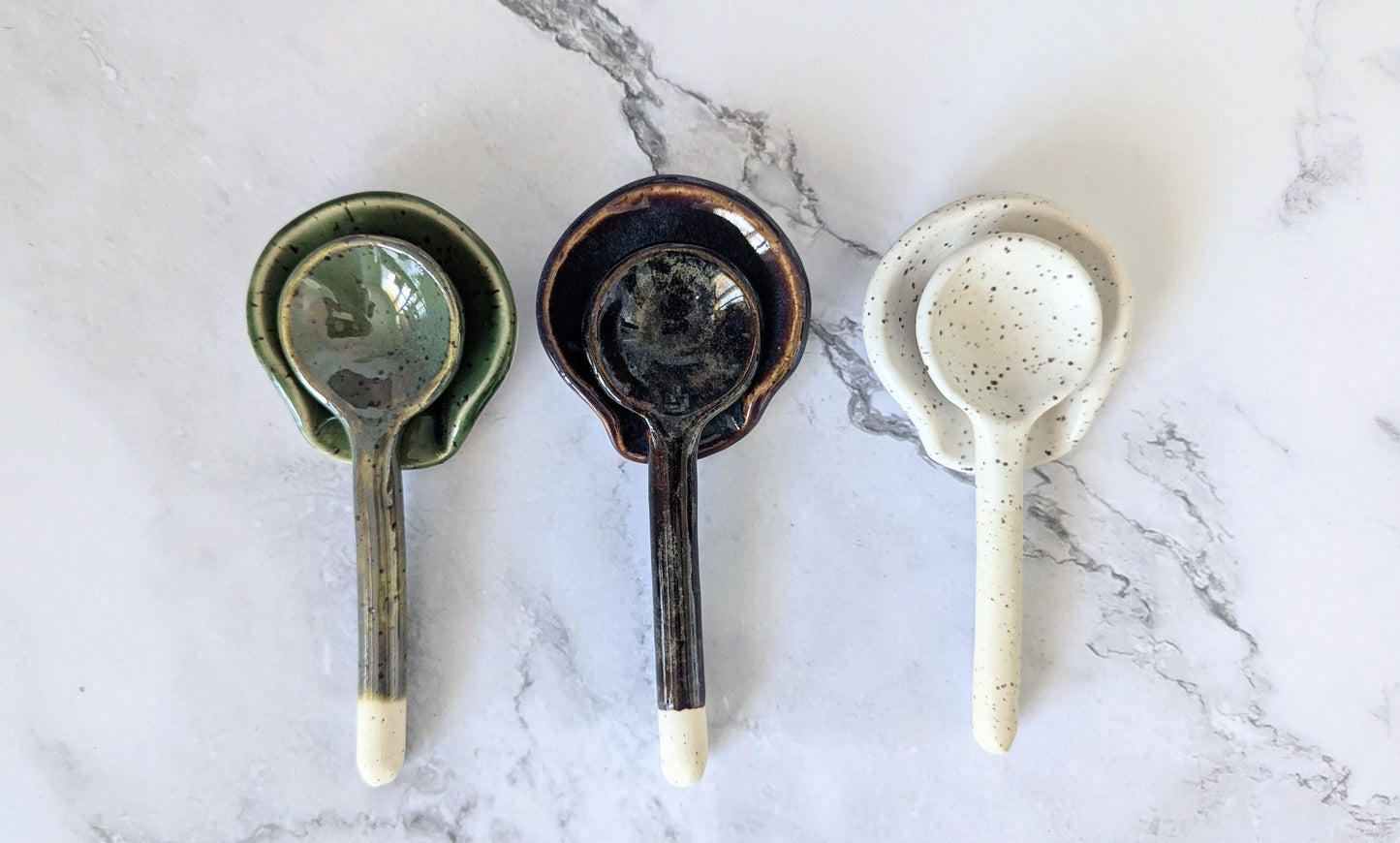 Small Ceramic Spoon & Rest Set | Coffee Spoon | Ceramic Spoon | Mini Spoon Rest