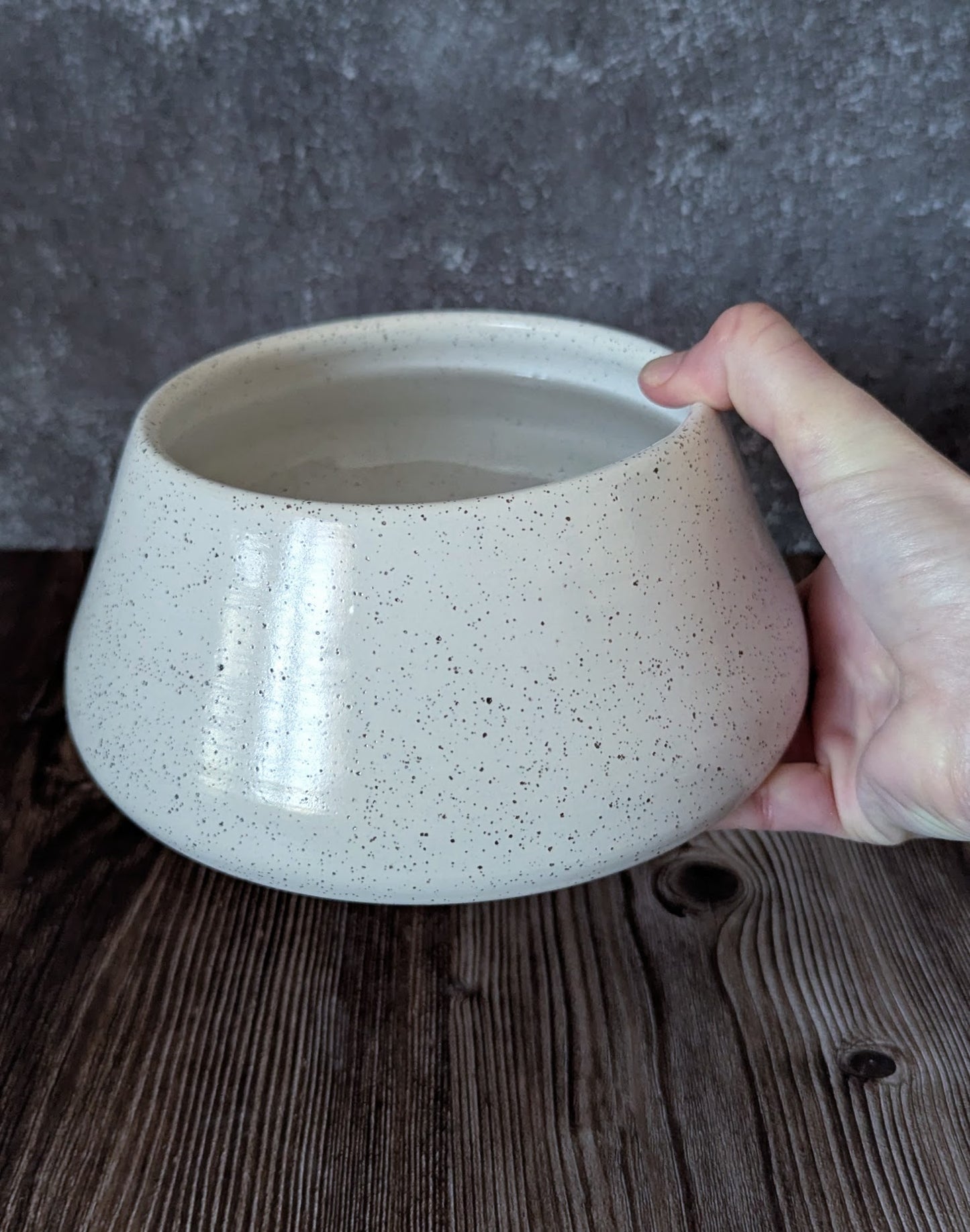 XLarge Tall Tapered Dog Bowl- Fully Glazed
