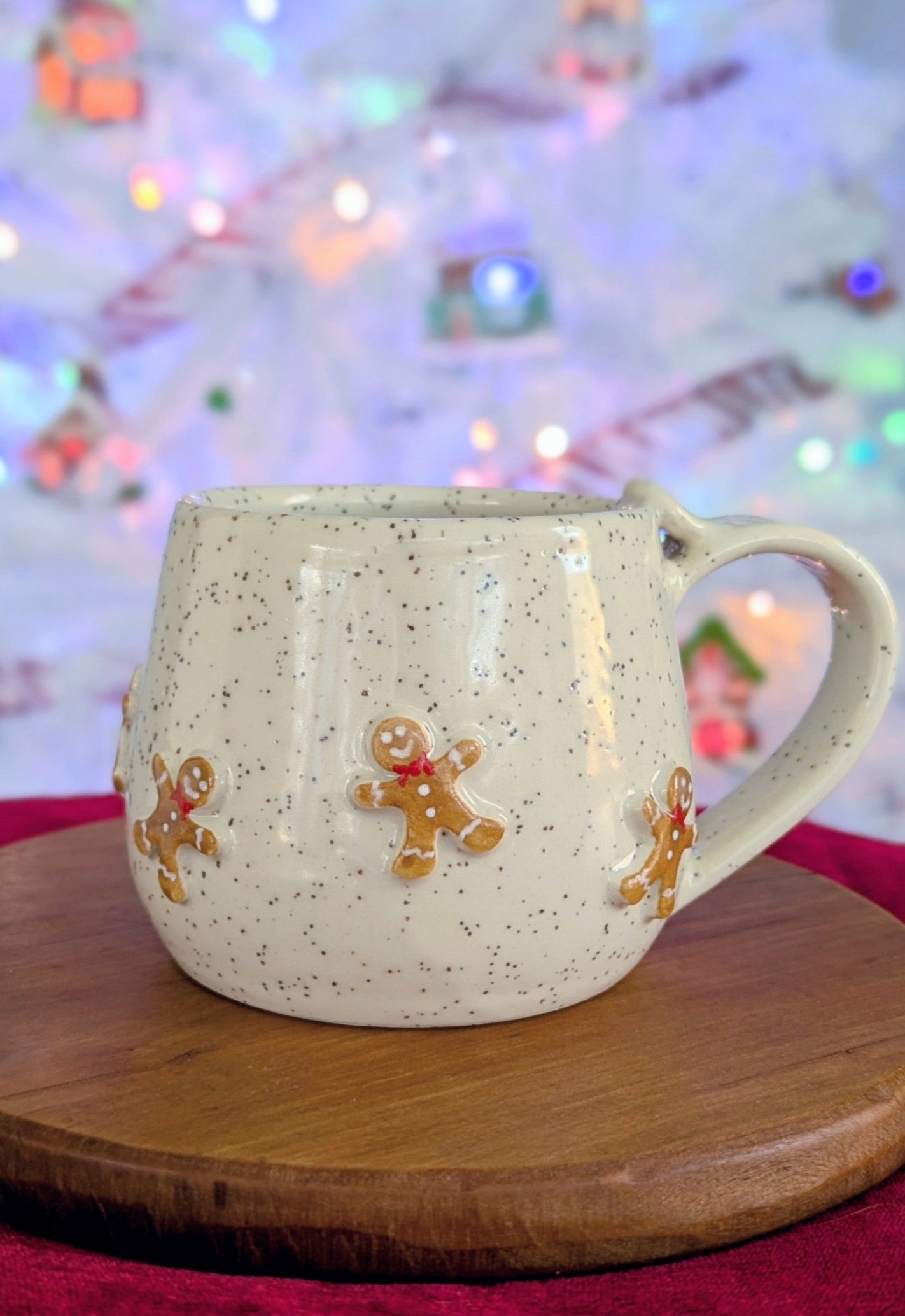 Gingerbread Mug with Red Bowties - 8oz (Only One Available)