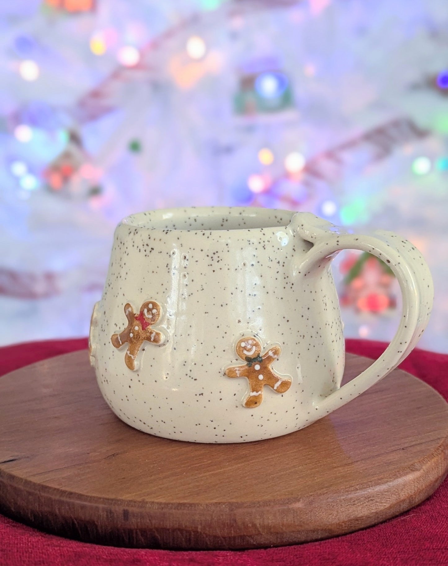Gingerbread Mug with Red & Green Bowties - 8oz (Only One Available)