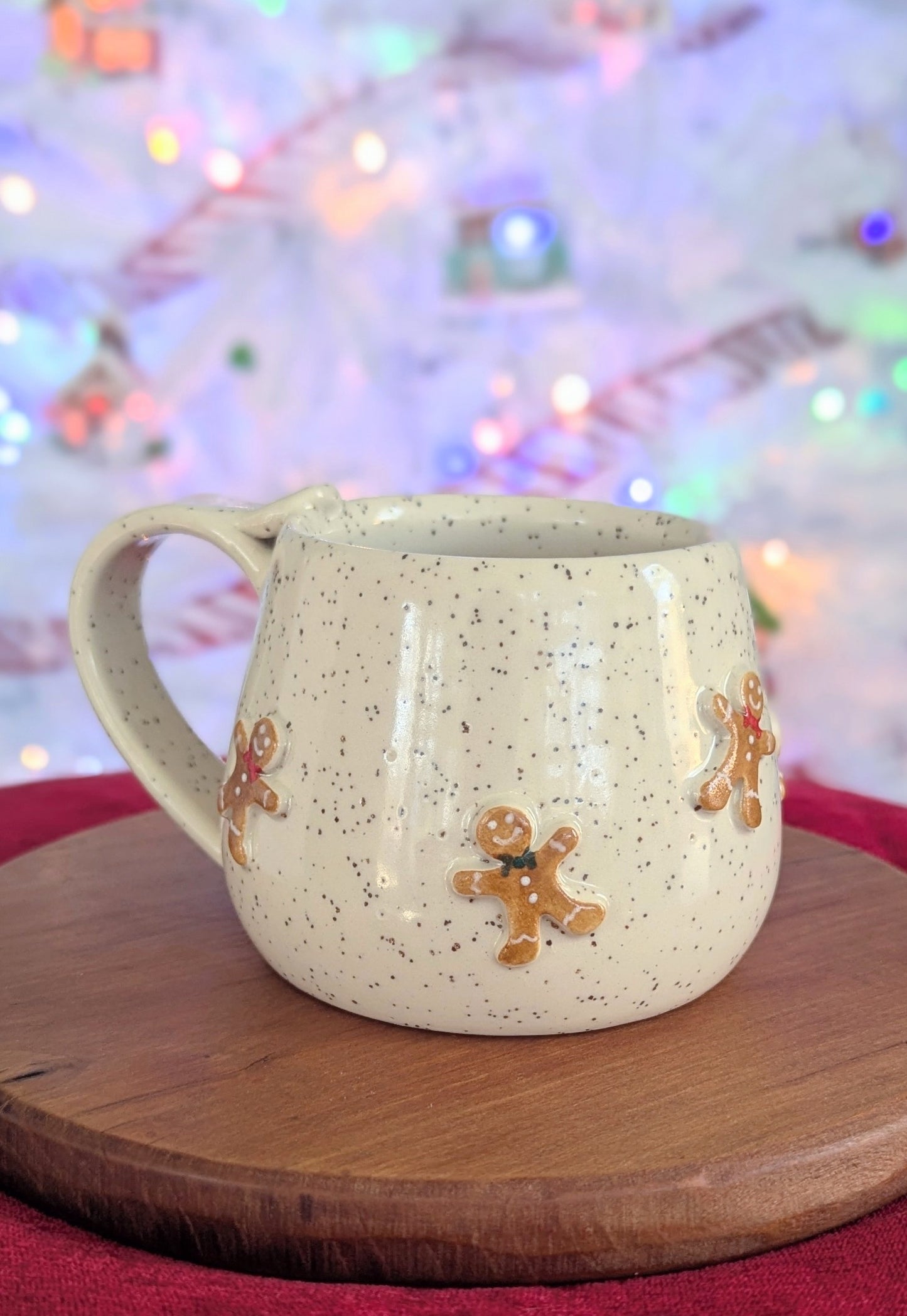 Gingerbread Mug with Red & Green Bowties - 8oz (Only One Available)