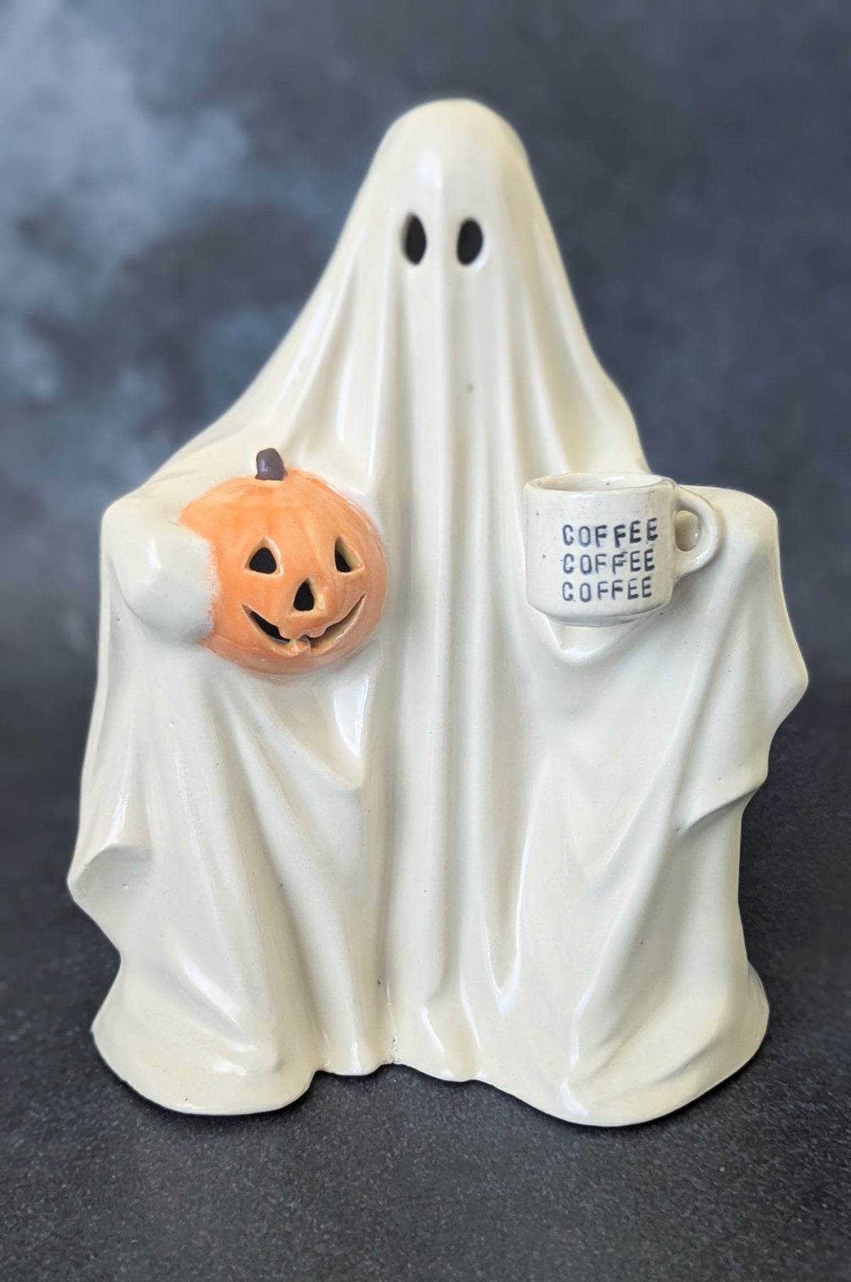 Newly Cast Vintage Mold Ghost with Orange Pumpkin and I Coffee Mug | Only One Available (Copy)
