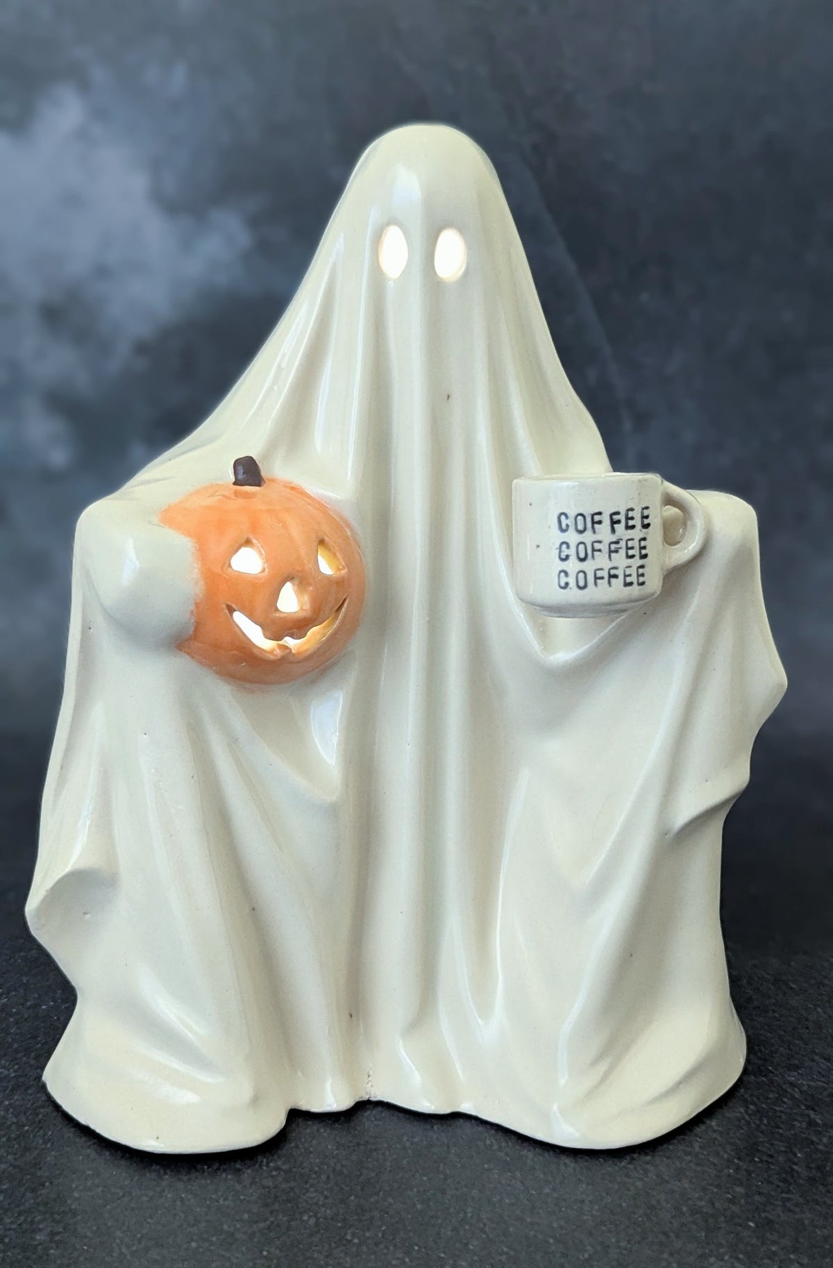 Newly Cast Vintage Mold Ghost with Orange Pumpkin and I Coffee Mug | Only One Available (Copy)